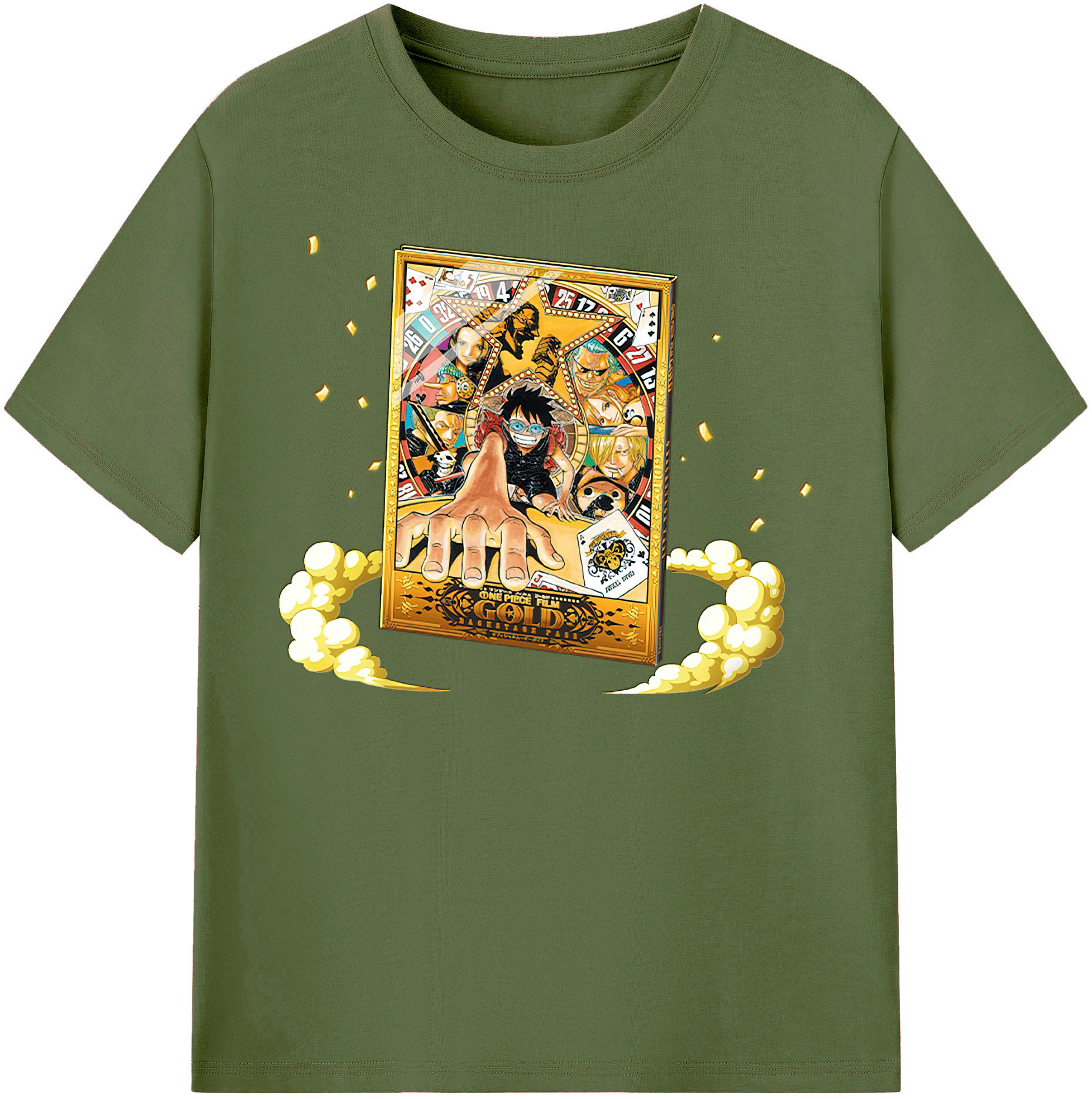 ワンピース モンキー・D・ルフィ ONE PIECE Monkey D. Luffy 綿100％半袖Tシャツ（フロントプリント）
